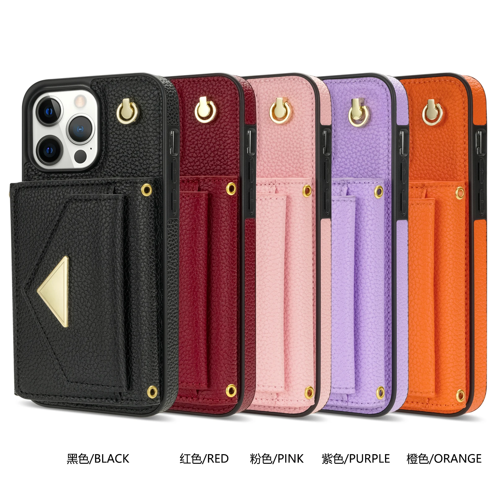 Multi Cards Solt Wallet Leather Crossbody Case For Iphone 15 PRO MAX 14 13 12 XR XS X 7 8 Plus SE 2022 Long Lanyard Bag Cover