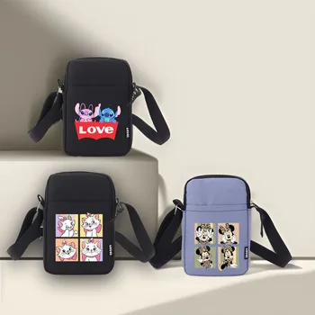 귀여운 스티치 미니 마우스 데이지 덕 크로스 바디 백, 여성 숄더백, 작은 캔버스 가방, 학생 싱글 숄더 지갑