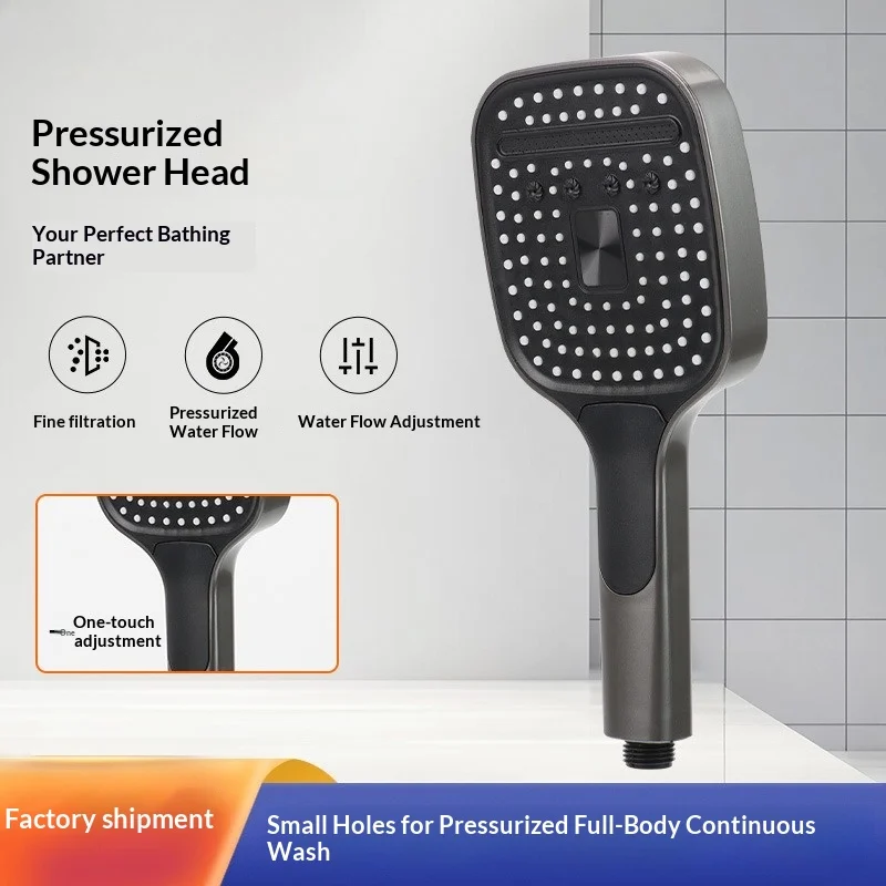 Turbo Boost Shower Head Set with Spray Gun High Pressure Handheld for Bathroom Water Heater