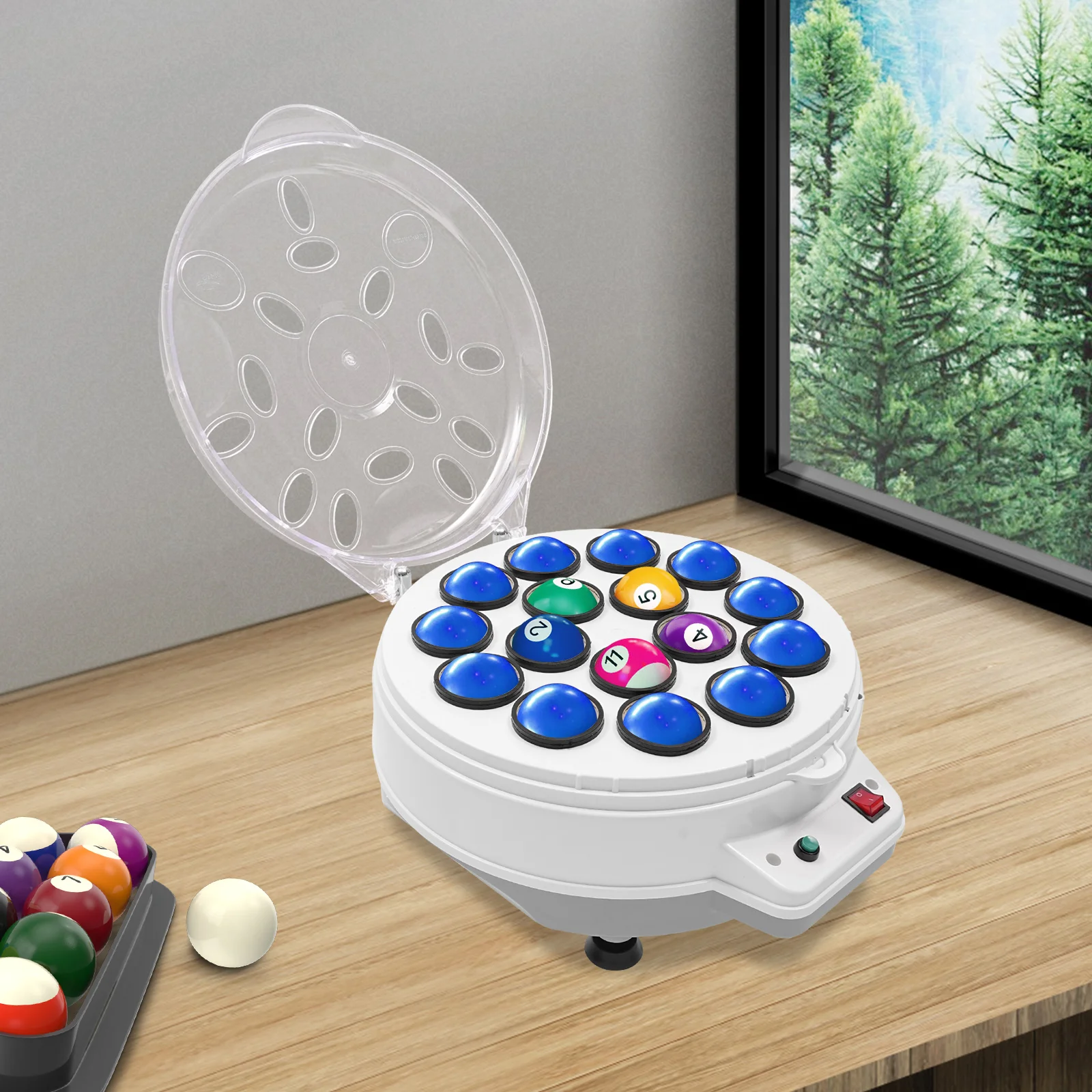 

180W Automatic Electric Billiard Balls Cleaning Machine with Removable Tray, 2 Fuses and 1 Brush for Billiard Clubhouses