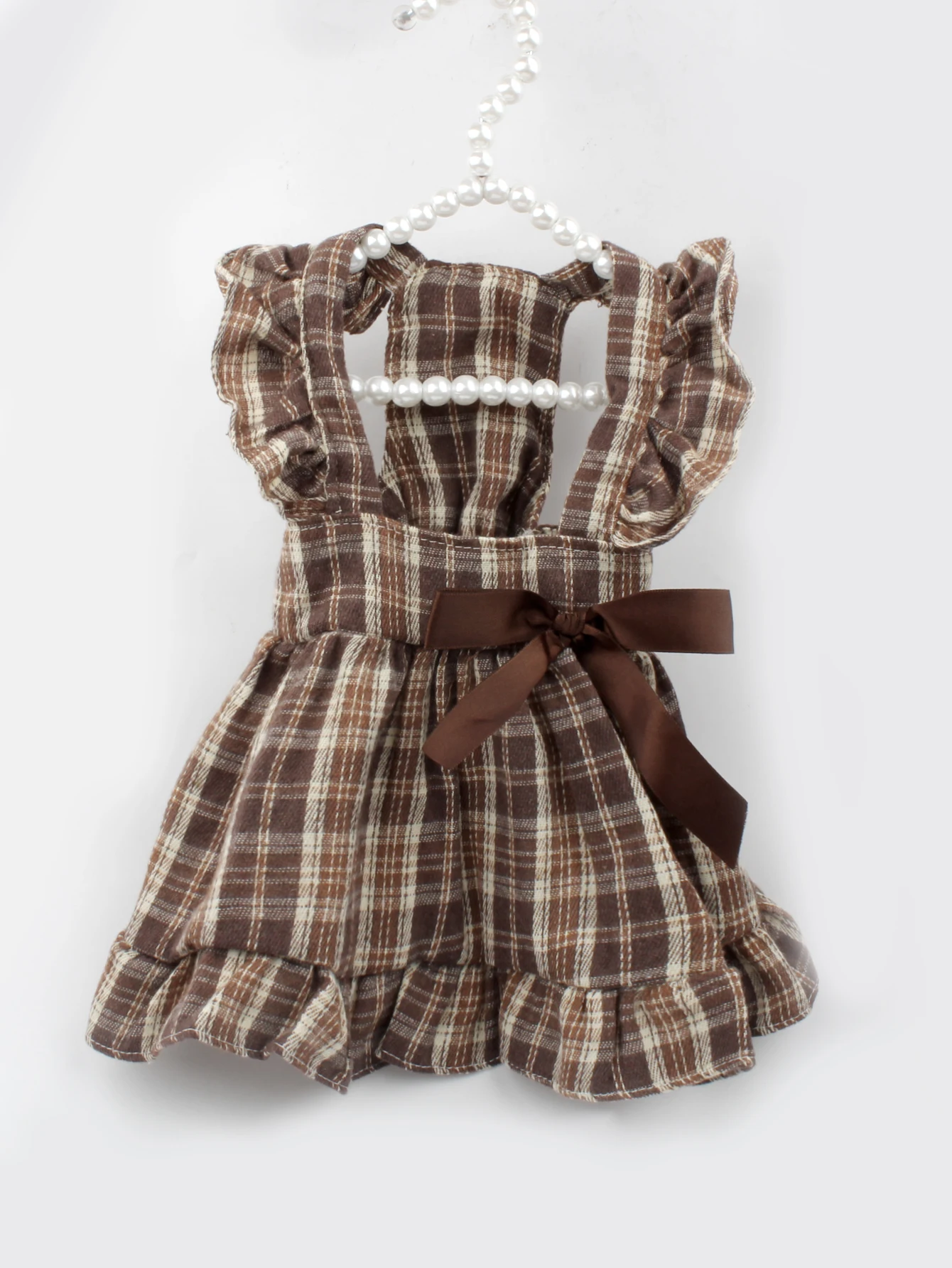 Haustierkleidung, Hundekleider, Prinzessin, Retro, karierter Schleifenrock, Teddy, Bichon, kleine mittelgroße Hundekleidung, Modetrend, dekorative Kleidung – Detail 2