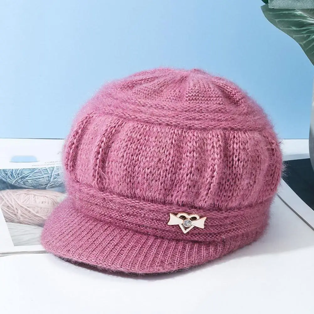 Women's Fashion Hat Plush Knitted Wind Shield Ear Guard Windproof Cap Winter Headwear Atmosphere Simple Autumn Winter Warm Hat