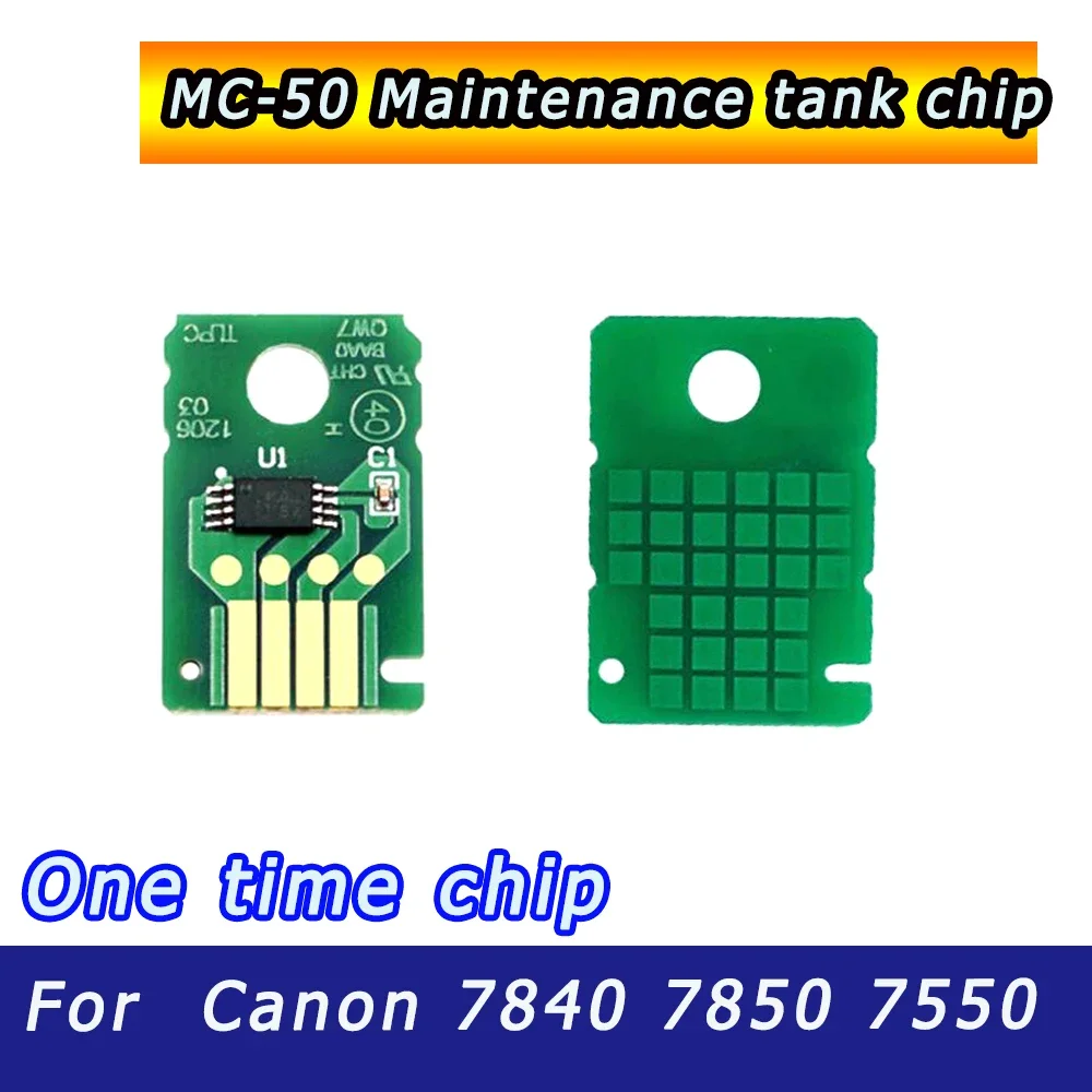 7550 7650 MC-50 Maintenance Tank Chip MC50 Printer Waste Ink Tank IC Chips for Canon 7840 7850 7550 7650 Waste Ink Box Chip Kits