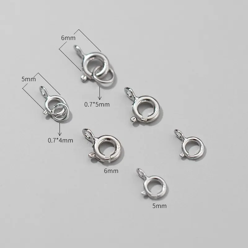 5Pcs 925 Sterling Zilveren Ronde Sluitingen Haken Diy Sieraden Maken Accessoires Bevindingen & Componenten