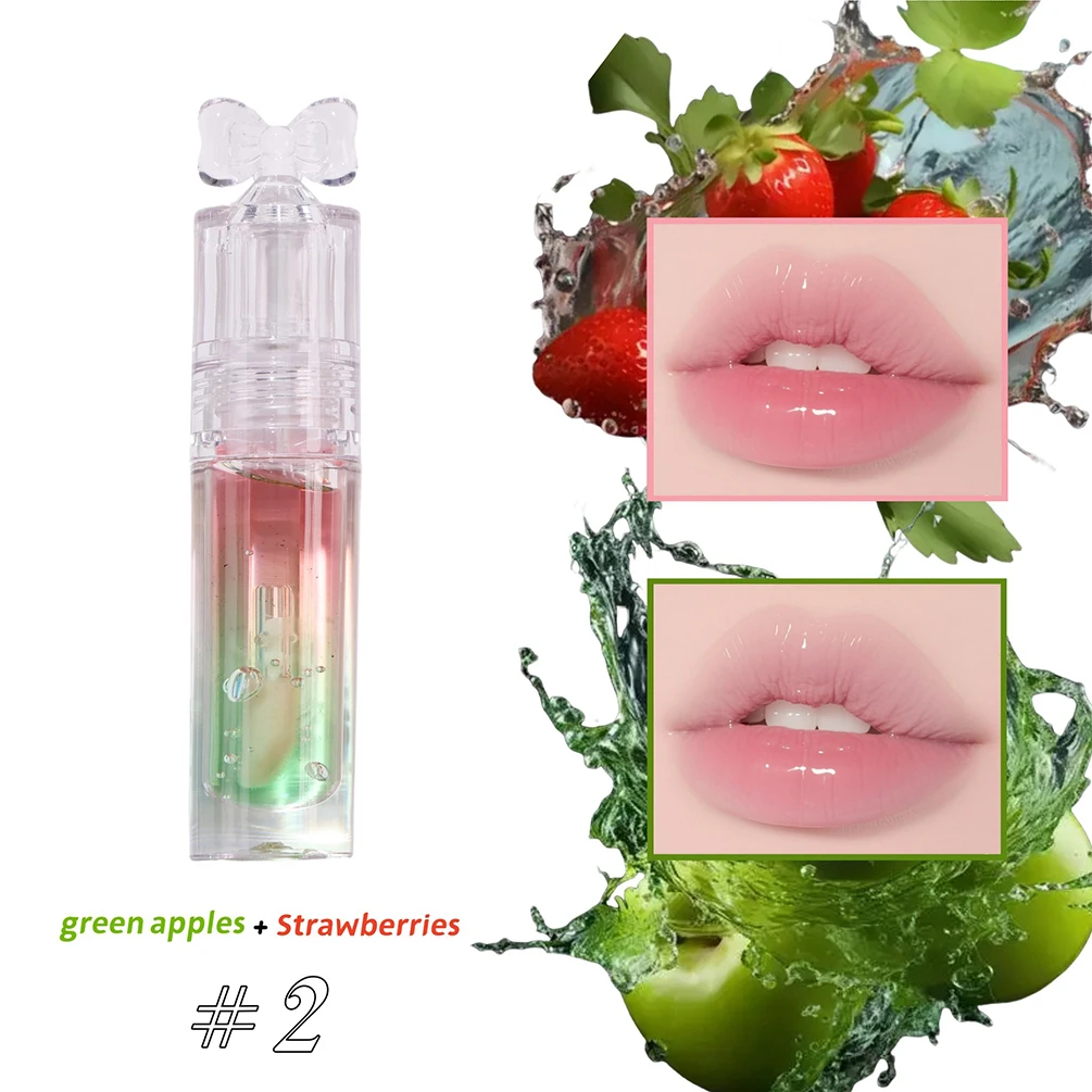 5色展開 プライベートブランド リップオイル カスタムロゴ ツートーン 植物由来 フルーツ リップバーム 保湿エッセンス グロッシー仕上げ メイクアップ 卸売 ヴィーガン