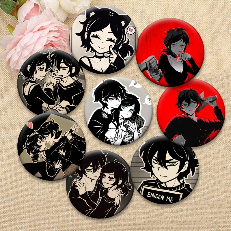 32/44/50/58mm Round Anime Pins The Coffin of Andy and Leyley Brooches Cartoon Handmade Badge on Backpack Jewelry Accessorie Gift
