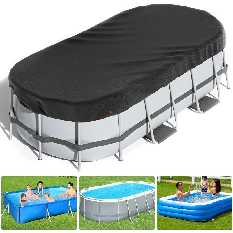 

Rectangular Pool Cover for Above Ground Pools, Solar Oval Covers Frame Heavy Duty Winter Ideal Waterproof and Dustproof