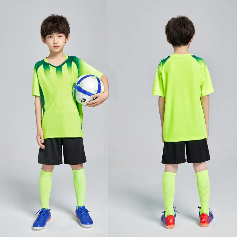 Children Football Jerseys shorts Boys Girls Soccer Clothes Set Short Sleeve Football Uniforms  Kids Soccer Tracksuit Jersey