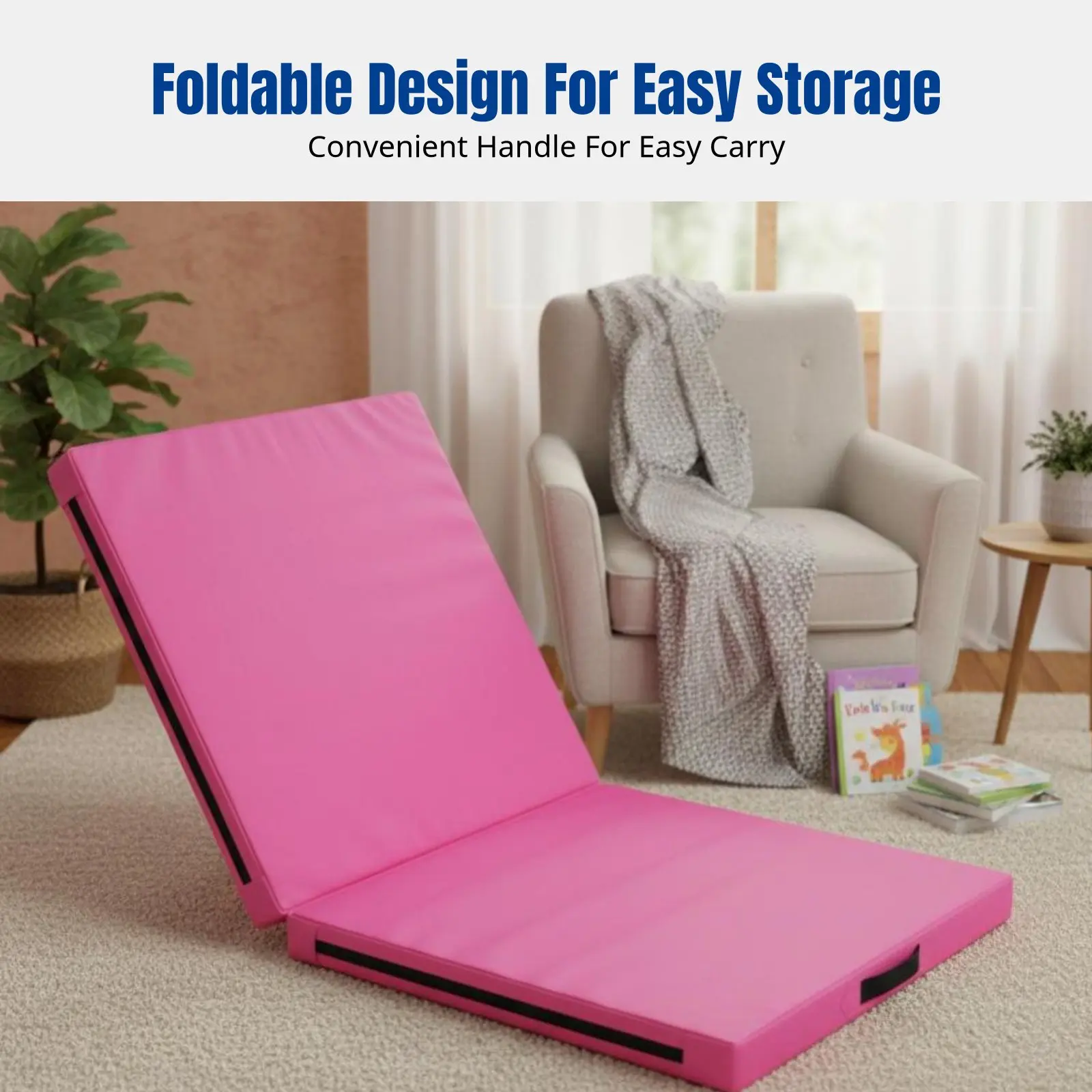 Faltbare Gymnastikmatte, faltbares Design, faltbare Paneelmatte, dicke Polsterung, anpassbar für Kinder, Tänzer, Schule, Turnhalle, Spielzimmer