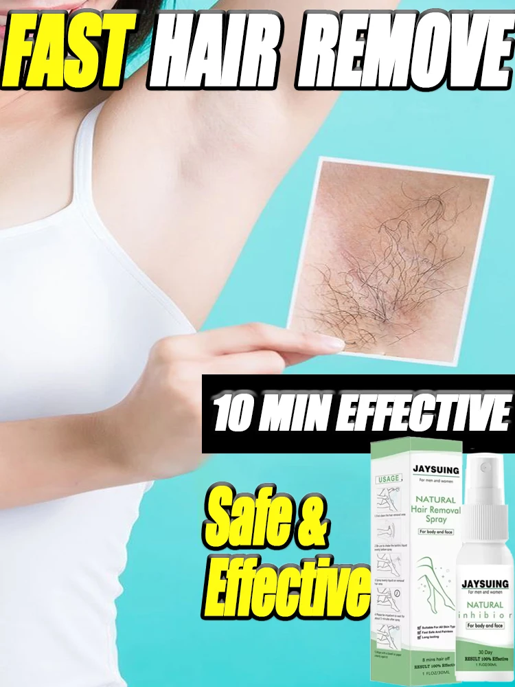 2 Minutes Fast Hair Removal Spray Painless Hair Growth Inhibitor Arm Armpit Leg Permanent Depilatory for Men Women Repair Care