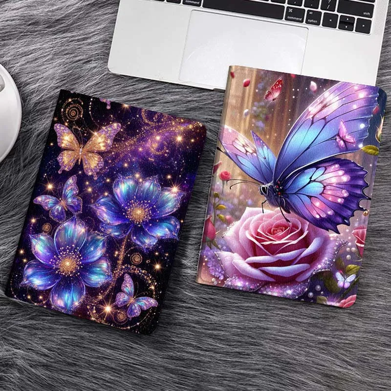 

Cartoon Butterfly Flower Glow Tablet Case For Samsung Galaxy Tab S7 S8 S9 S10 FE Lite Gift