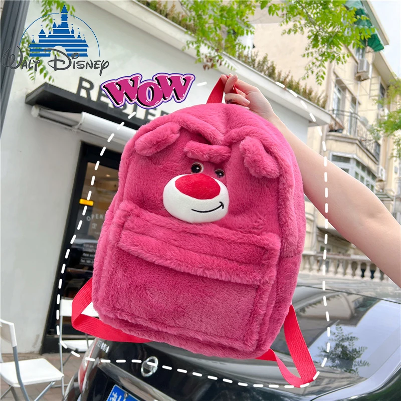 Anime Disney New Pattern Kawaii Cartoon Lotso 3d Fun Large Capacity Schoolbag 2023 Girls' Heart Cute Plush Backpack Girl Gift