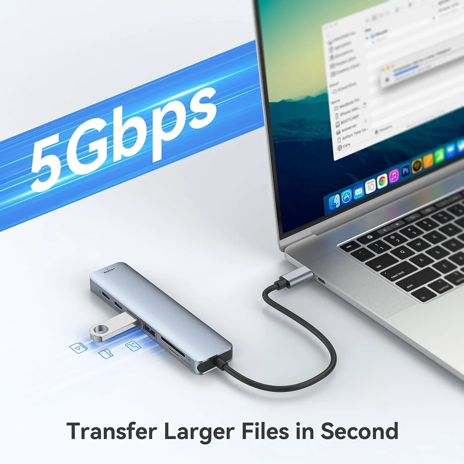 7-in-1 USB C-hubadapter naar 4K HDMI-compatibele SD TF-kaartlezer USB 3.0 2.0 Type C PD Opladen voor MacBook Pro-laptops