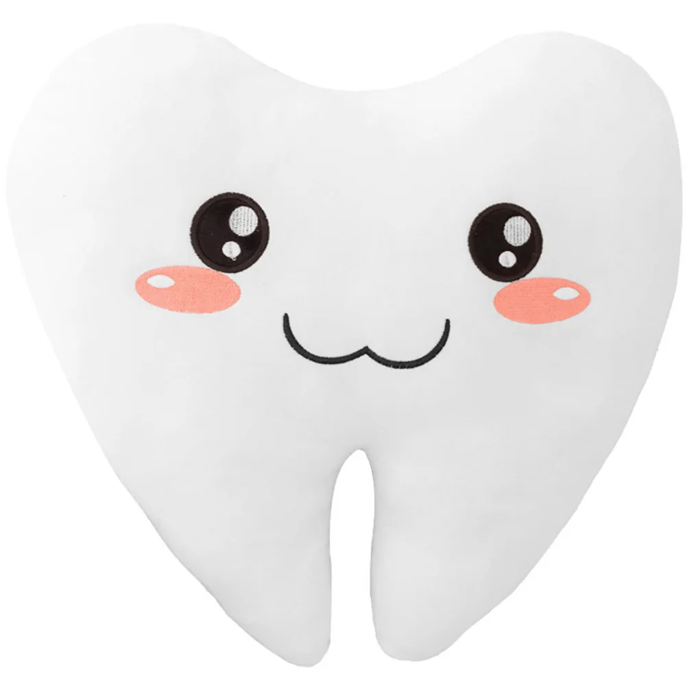 Cute Tooth Pillow Dental Bed Pillow Tooth Shaped Stuffed Toy Cushion For Home Office Love Teeth Care Plush Toy Throw Pillow