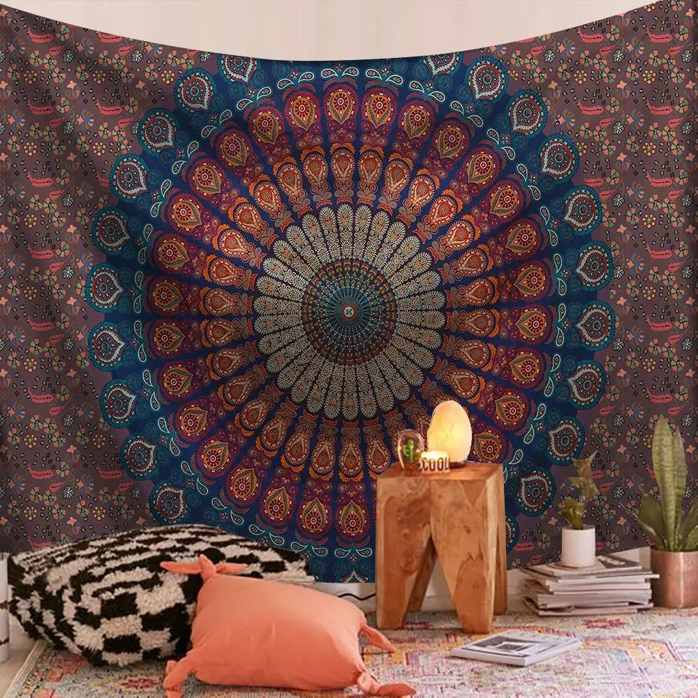 Aesthetic Room Decor Tapestry Popular Indian Mandala Wall Decoration Printed Tapestry Dormitory Indoor Room Bedroom Home Decor