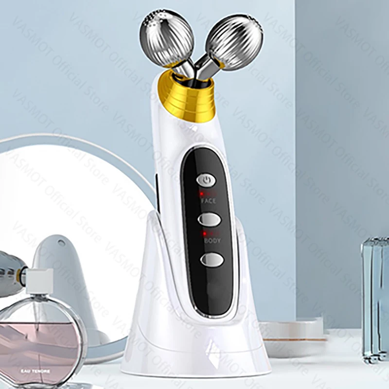 رفع ثبات الأسطوانة تدليك الوجه EMS جهاز التجميل مكركرنت الخامس آلة شد الوجه الوجه الجسم العالمي العناية بالبشرة الاستخدام المنزلي #1