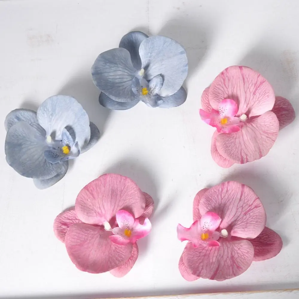 

2024 DIY Phalaenopsis Flower Head 11cm Lovely Artificial Orchid Flowers Wedding Christmas Handmade Headwear Accessories