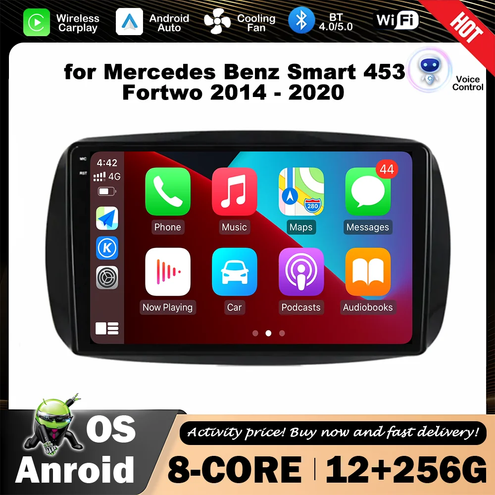 

9 inch Android OS Wireless Carplay Car Radio Multimedia Player for Mercedes Benz Smart 453 Fortwo 2014 - 2020 GPS Navi WiFi 4G