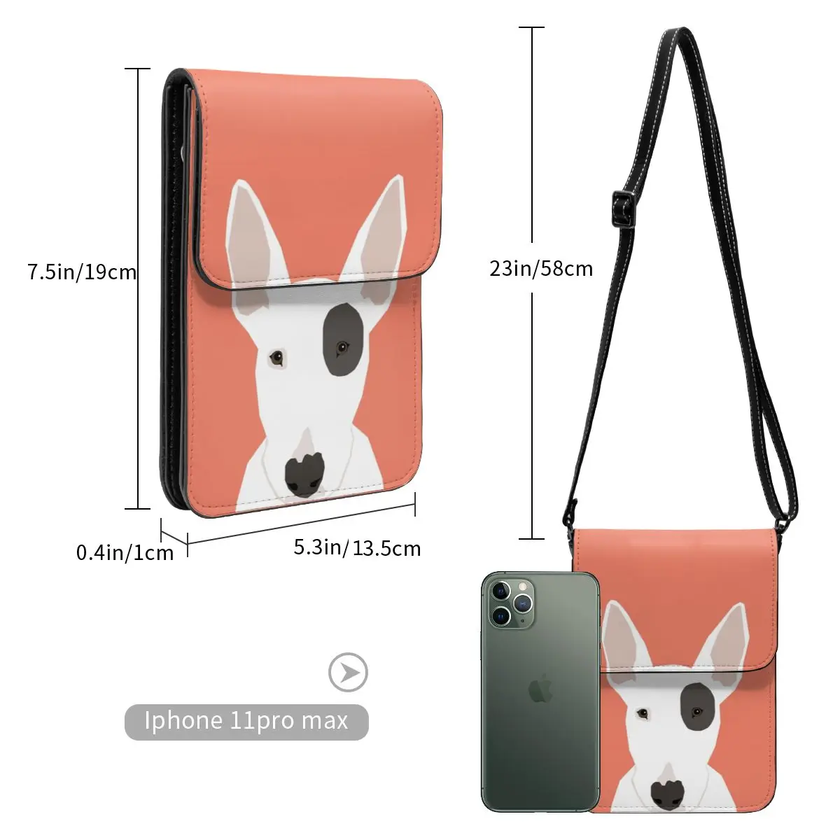 Bull Terrier Pet Shoulder Bag Animal Business Woman Mobile Phone Bag Bulk Aesthetic Leather Bags