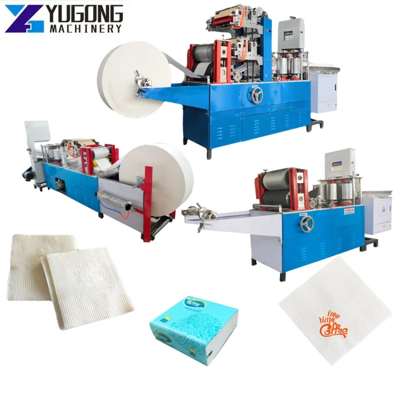 Fully Automic Paper Napkin Tissue Machine Price Two Colors Printing Napkin Paper Folding Machine Napkin Paper Making Machine