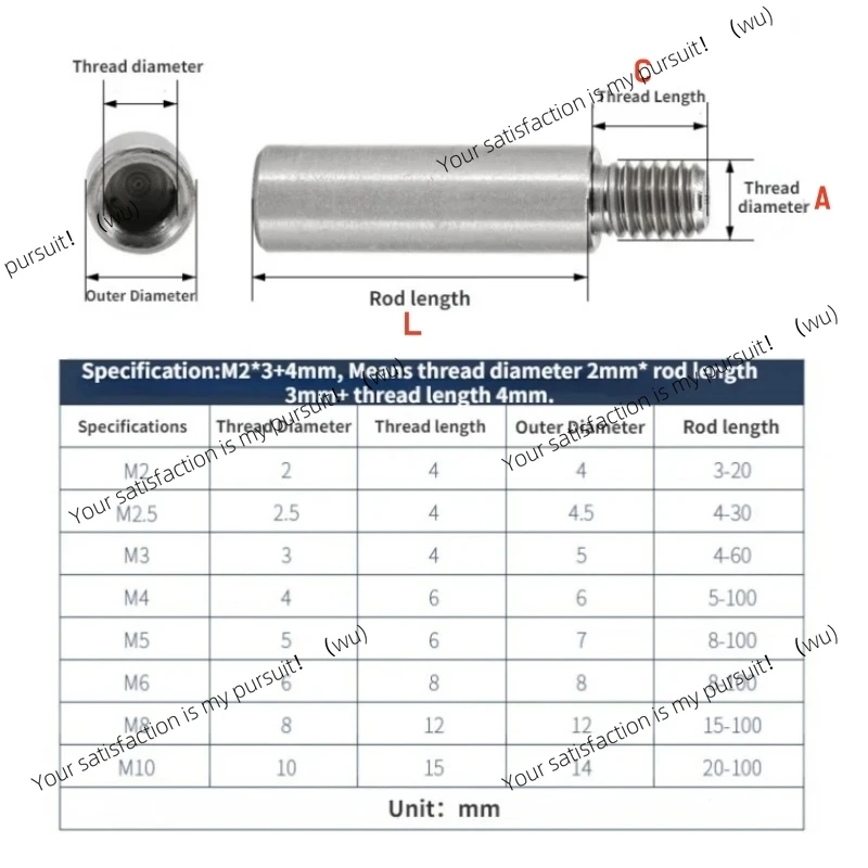 5 x M3 M4 + 6 mm thread length 304 stainless steel round isolation column main board stud mounting gasket