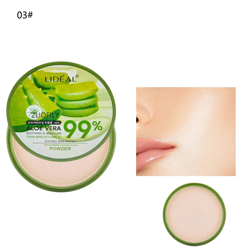 Aloe Vera Soothing Powder Waterproof Moisturizing Concealer Foundation Solid Make Up Oil Control Face Makeup Cosmetics