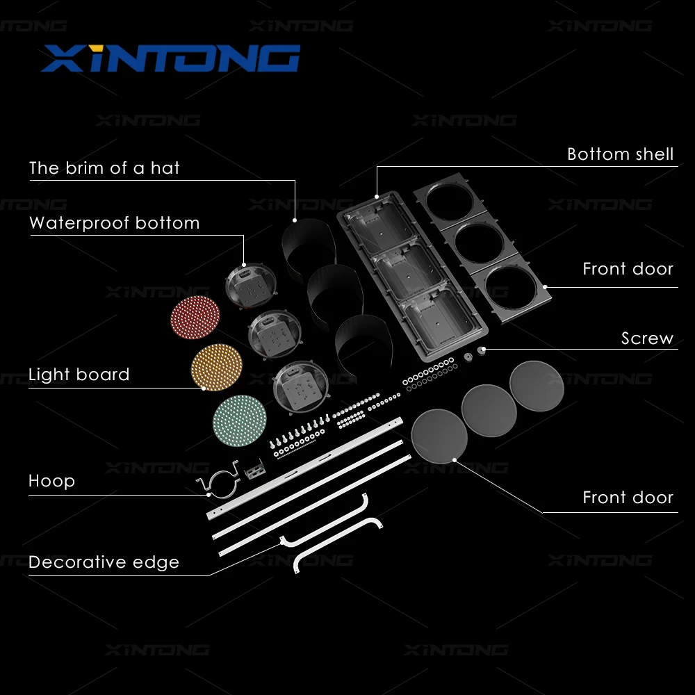 XINTONG  Full Screen LED Traffic Safety Signal Light 200mm 300mm Traffic Light for Road