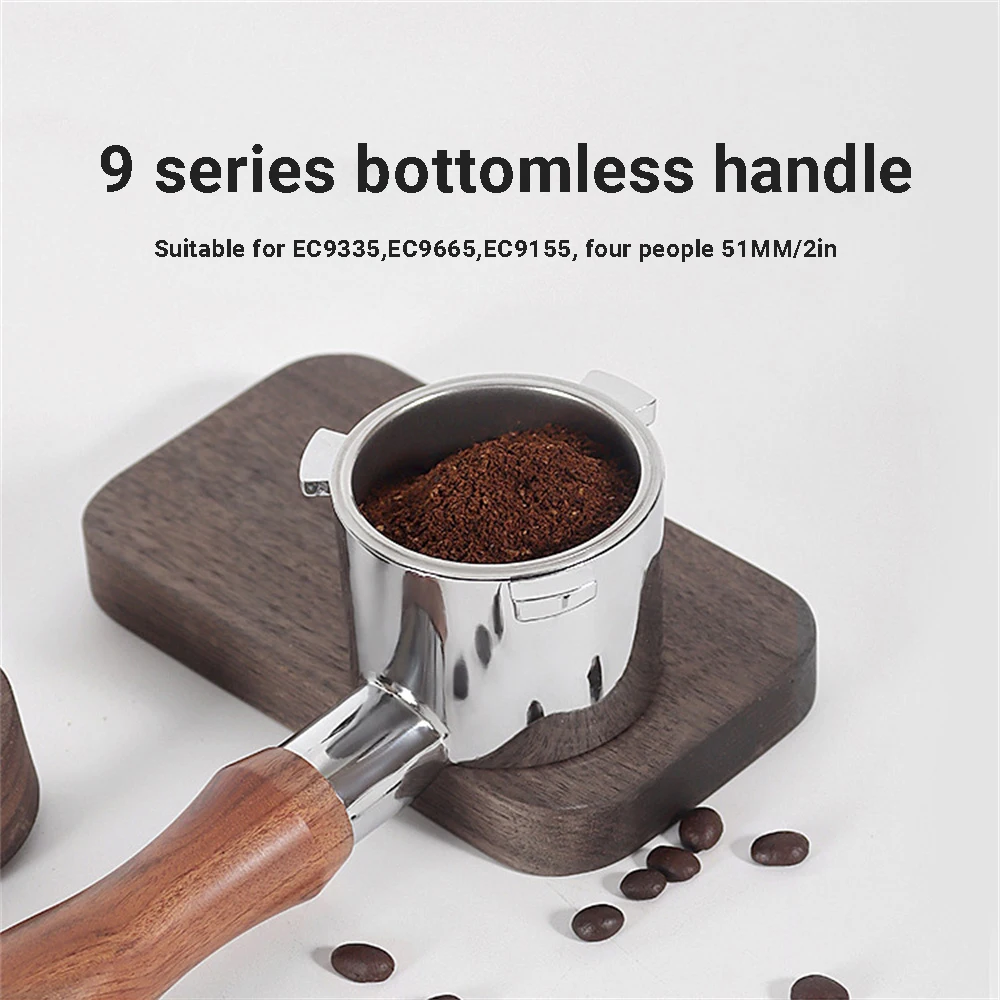 51mm Coffee Bottomless Portafilter For Delonghi EC9335 EC9665 Replacement Filter Basket Espresso Machine Handle Cafe Accessories