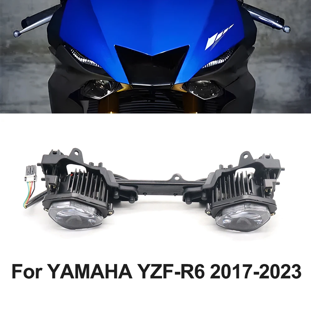 For YAMAHA YZF R6 YZF-R6 2017 2018 2019 2020 2021 2022 2023 Motorcycle Front Headlight Assembly Head Lamp Replacement