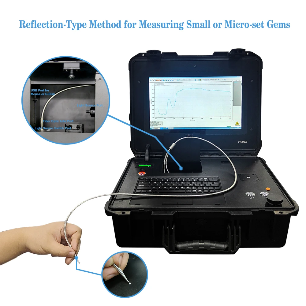 Fable Jewelry Nondestructive Testing UV Visible Fiber Optic Spectrometer UV Spectrometer with TEC Cooling 220-1000 nm