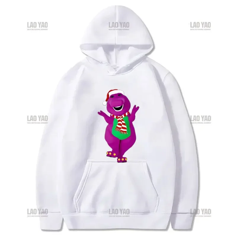 Barney (Barney & Friends) Serie Cartoon Herbst Hoodie niedlichen Grafik Langarm Sweatshirt Mode lässig Street Style