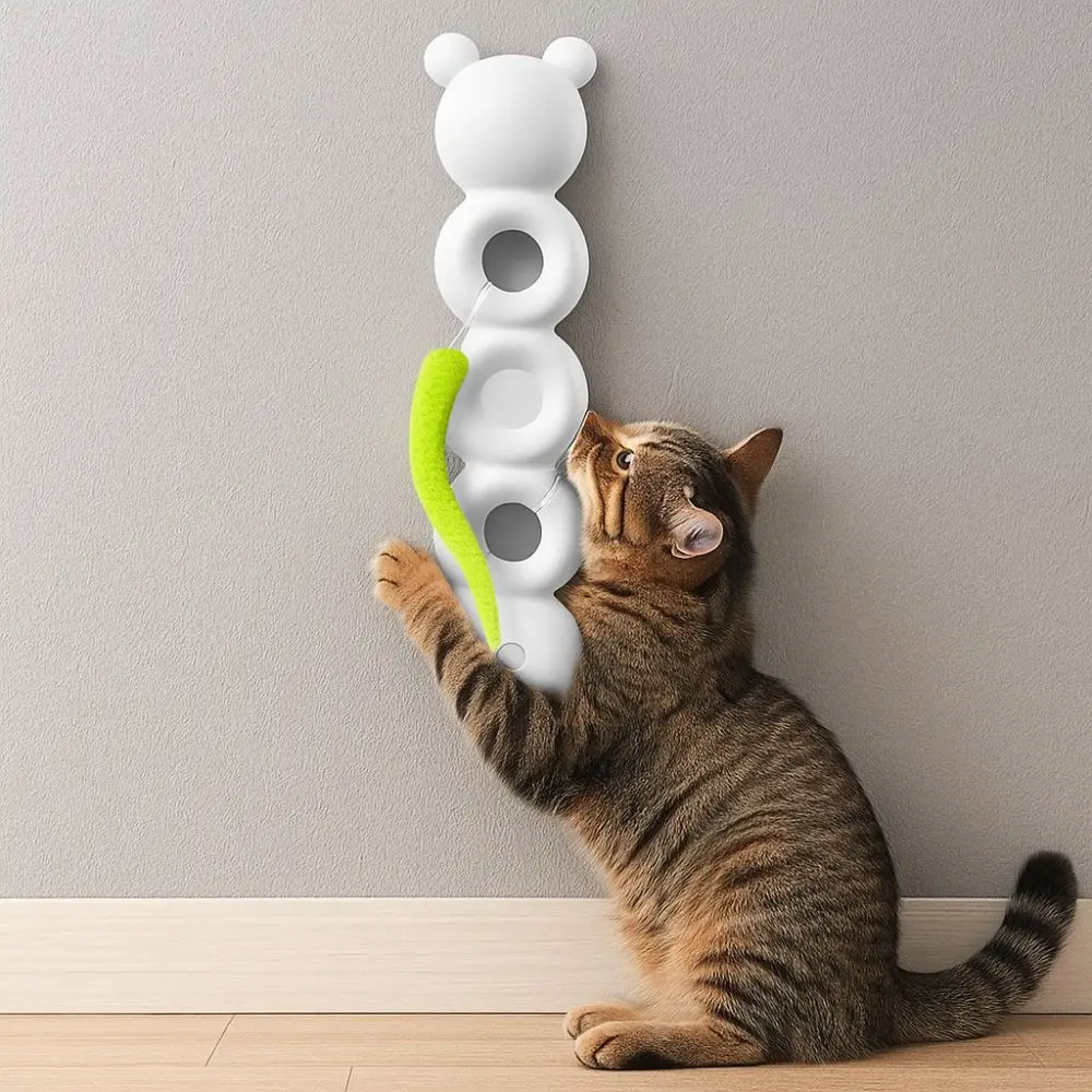 

USB Rechargeable Intelligent Sensor Cat Scratch Resistant Suction Cup Motion Activated Cat with Tail Automatic Cat Self Happy