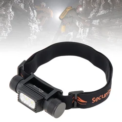 2420LM 5 LED USB Type C Rechargeable Headlight with 6 Modes Light and Bright 130M Beam Support 180 ° Adjusting Lamp Cap