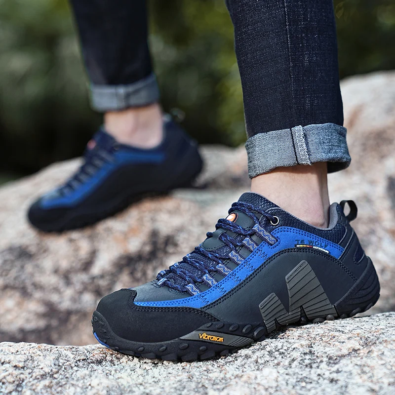 Hot sale Leather Men\'s Hiking Sneakers Brand Unisex Trekking Shoes For Men Anti-slip Mountain Footwear Man Climbing Shoes Sports