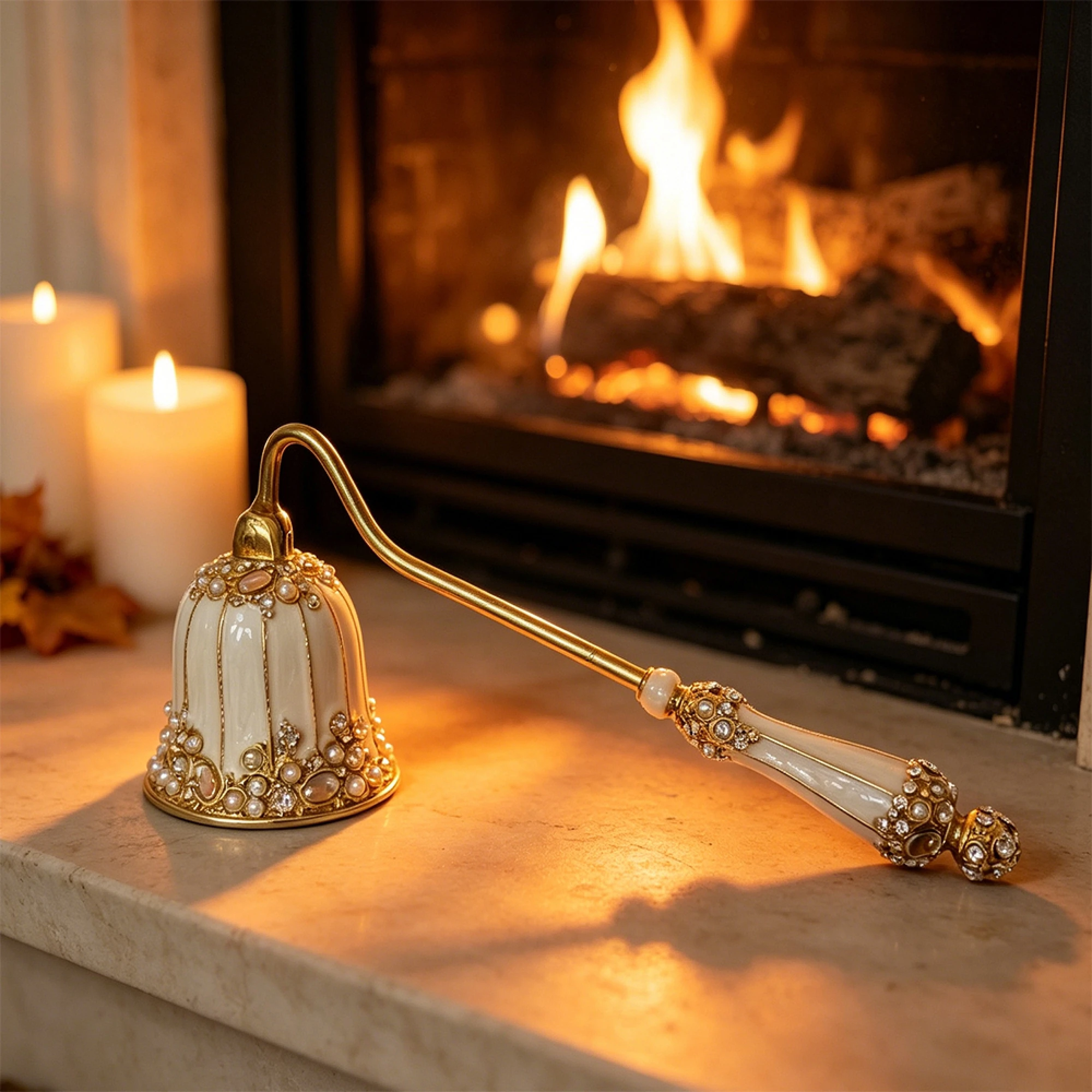Retro Candle Extinguisher with Long Hand Grip Wick Flame Snuffer for Putting out Wick Flame Safely Candle Accessory