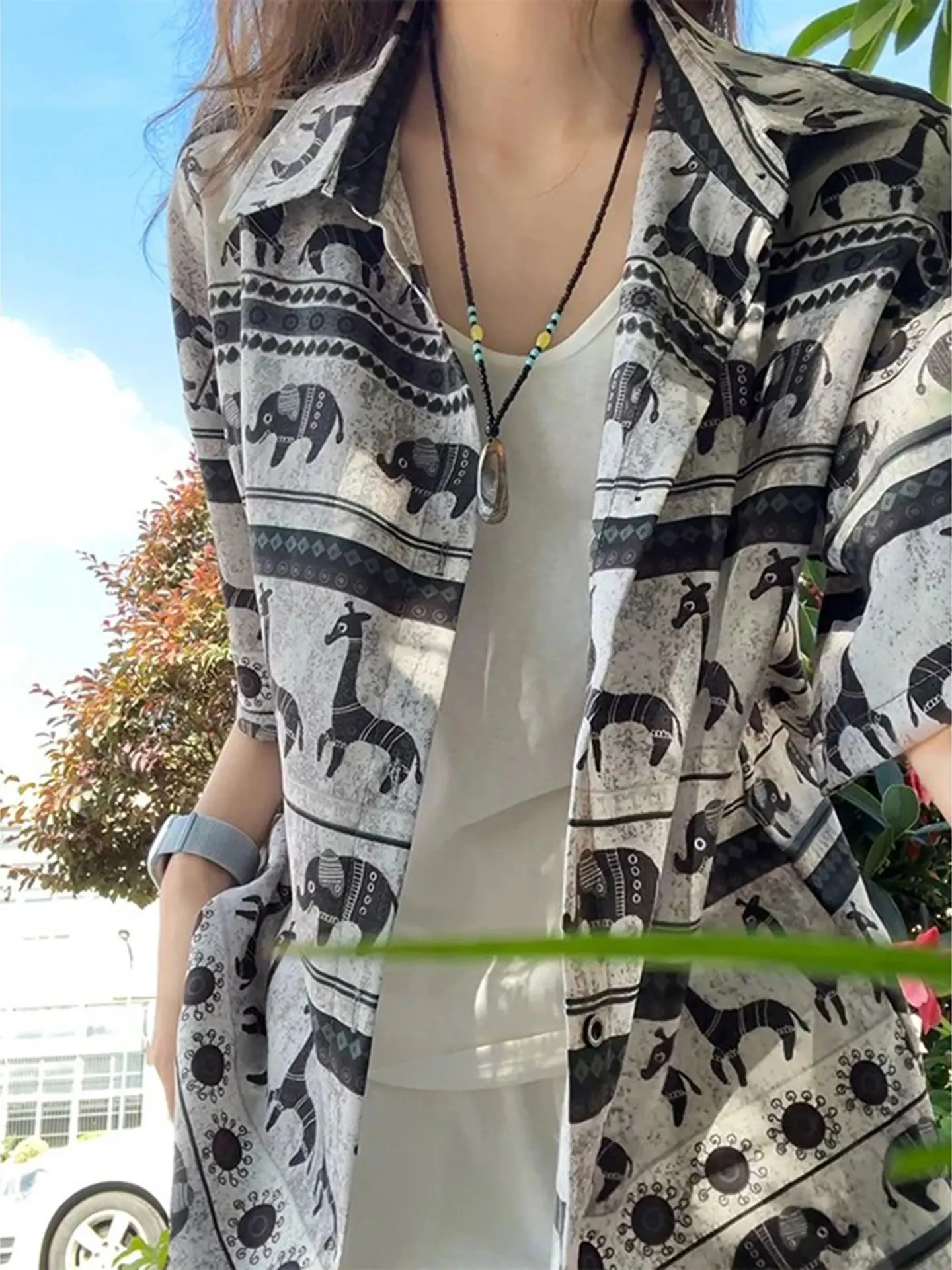 

Мужская летняя рубашка в стиле американского ретро из ледяного шелка с цветочным принтом, дышащая, свободного кроя, из полиэфирного волокна