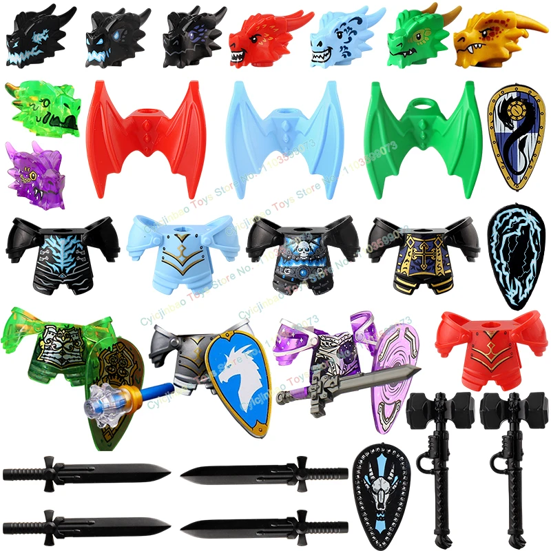 

QQ04-7 Undead Knight Bricks mini action figures Model accessories MOC Dragon Knights Building Blocks DIY Toys for Children Gifts