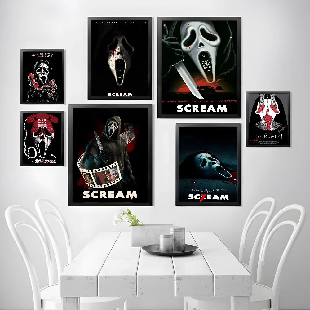 ملصق كلاسيكي لفيلم الرعب والإثارة S-ScreaM جدار فني عالي الجودة للمنزل والمكتب وغرفة النوم وغرفة المعيشة وبار المدخل هدية مثالية