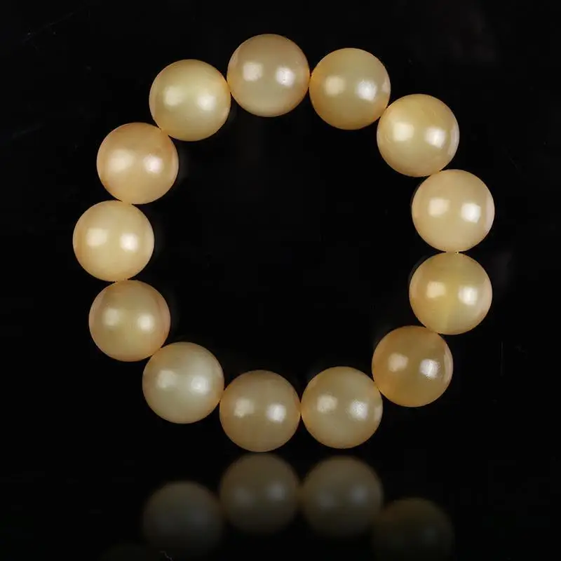 20Mm Buddhist Prayer , Genuine Tibetan Natural Round Beads, Couple'S Style, Sheep Horn Bracelet,