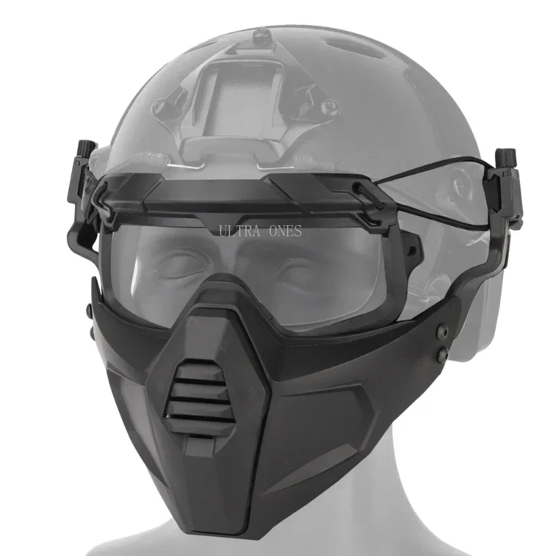 Hunting Protective Mask Tactical Cs Wargame Half Face Breathable Masks Paintball Airsoft Sports Face Masks with Helmet Connector