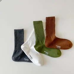 Solid Color Knitting Cotton Men Socks Casual Breathable Hip Hop Skateboard Sports Socks Men Male Fashion Streetwear Long Socks