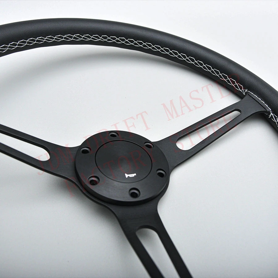 Volante Sportivo Classico JDM in Alluminio Billet con Pulsante Clacson Universale