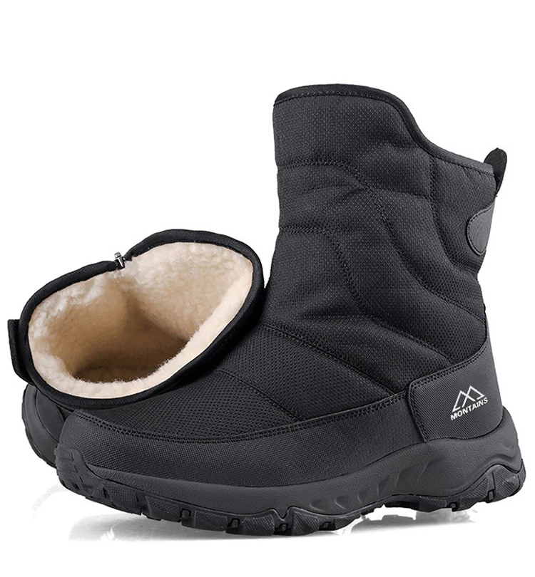 Herren-Winterschuhe, warme Schneestiefel, kniehohe Herren-Winterschuhe, dicke, flauschige Winterschuhe für Herren. – Detail 8