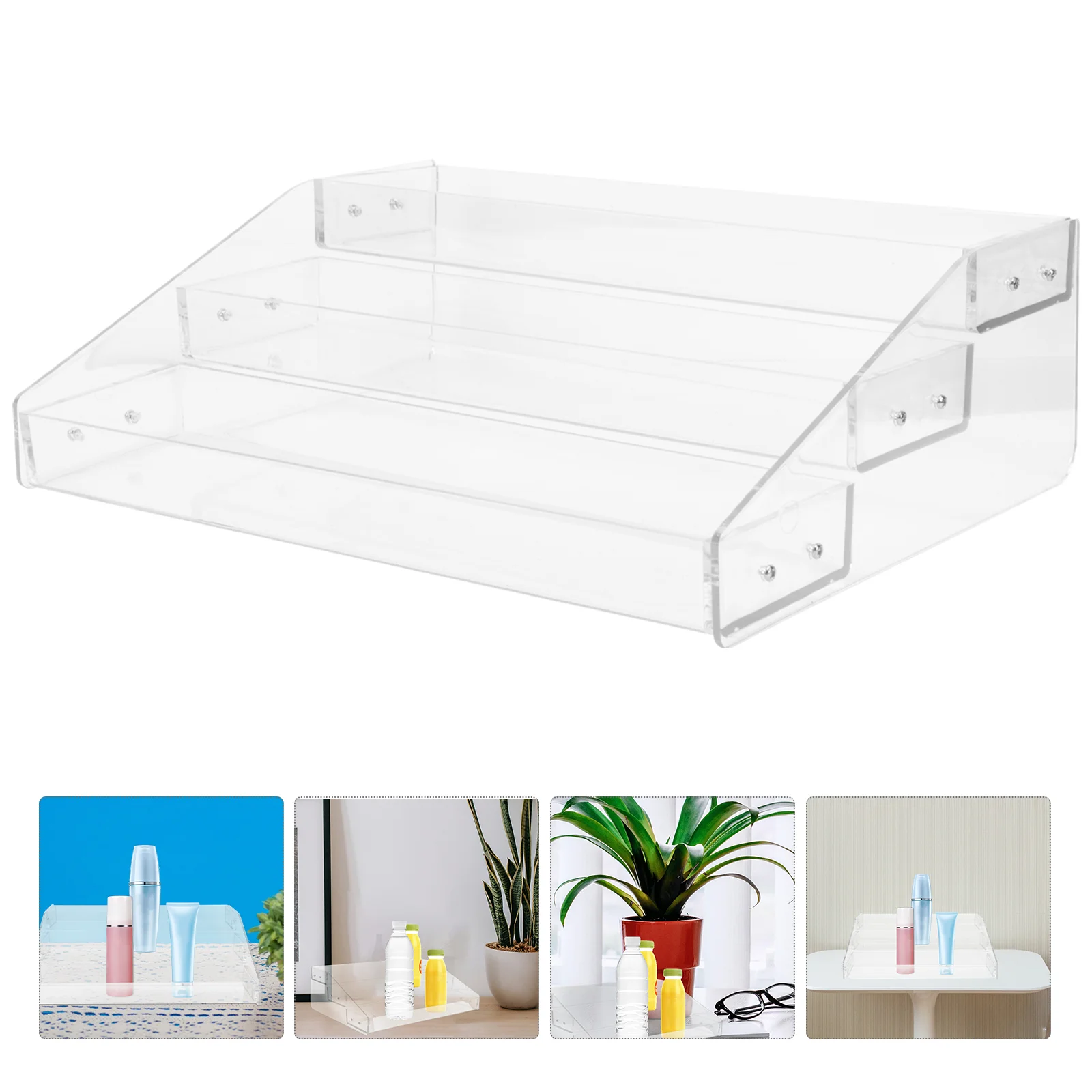 

Product Crafts Cigarette Display Stand Storage Shelves Shelf Step Riser Acrylic Figurine Store Rack Transparent