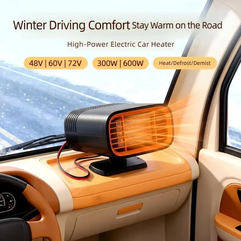 Supplemental Cabin Heater, ABS In-Vehicle Electric Heater for Electric Three- and Four-Wheeled Vehicles with 48 V, 60 V, or D7YA