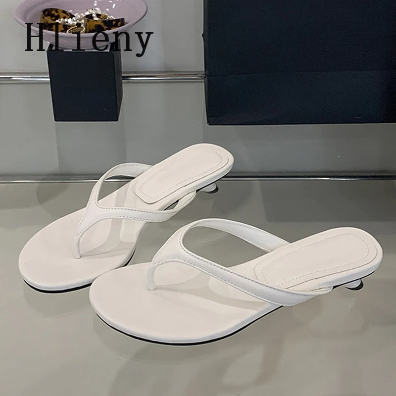 

Hlieny 2026 Новые летние женские шлепанцы с круглым носком, элегантные пляжные повседневные туфли-мюли на тонком низком каблуке