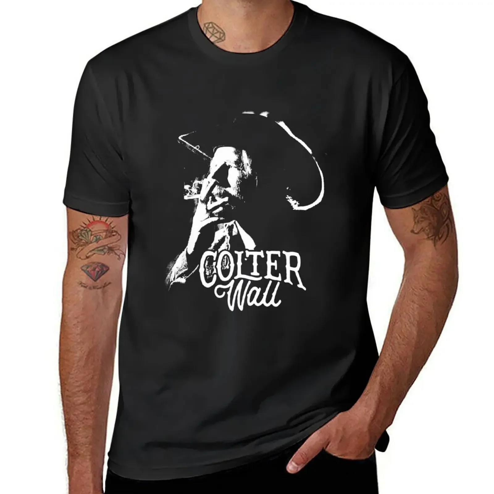 Colter Wall White and Black Colter Art Wall Singer-Songwriters Canadians T-Shirt blanks man t shirt men t shirt