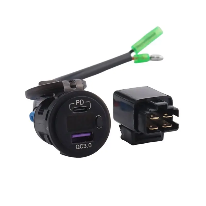 Motorcycle Accessories USB Socket Fast Charging Extended Adapter USB+ USB-C For Kawasaki Versys 650 2023-2025