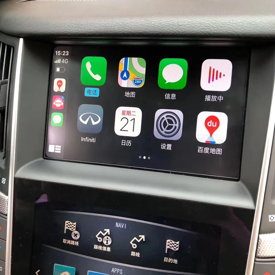 2026 AZTON Android Mirror Link Airplay CarPlay Android Auto Retrofit for Infiniti Q50 Q60 Q50L QX50 Car OEM Dual Screen