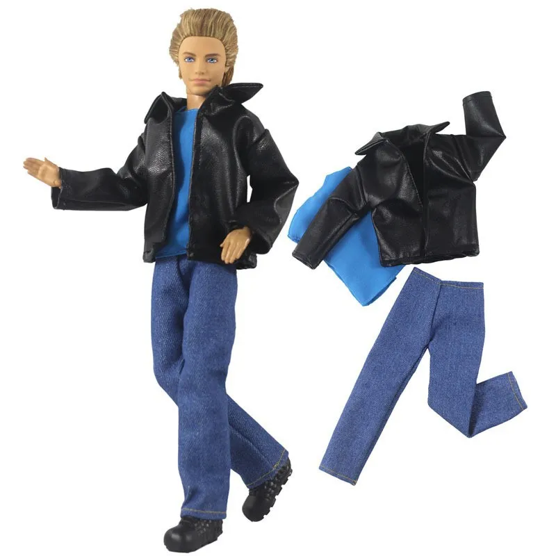 1/6 Doll Clothes Ken the Boyfriend Clothes Handmade Jeans Jacket Winter Coat Ken the boyfriend Doll Accessories for Ken Clothes